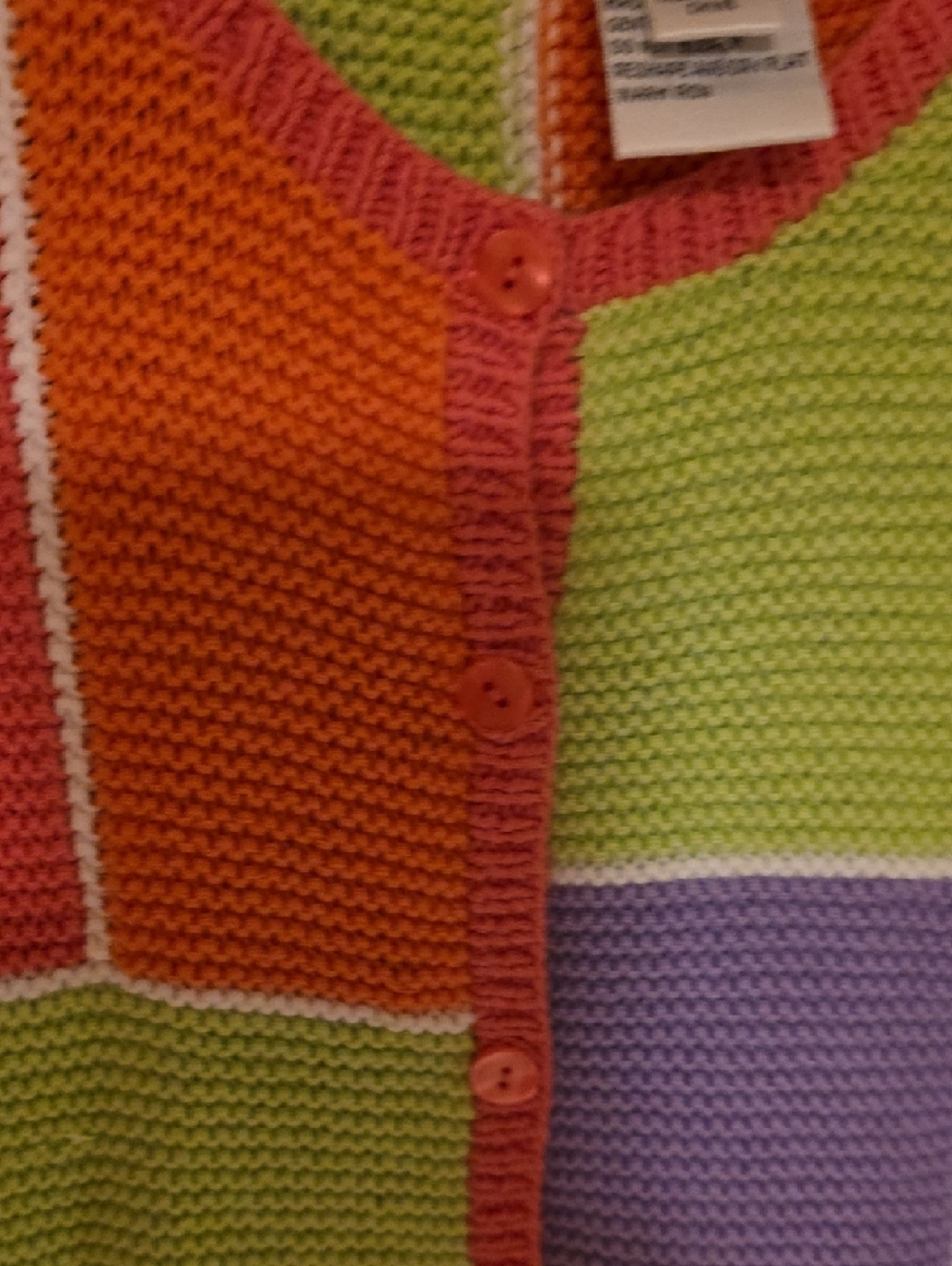 Colorblock Patchwork Button-Front Women's Sweater - Multicolor - Picture 4 of 5